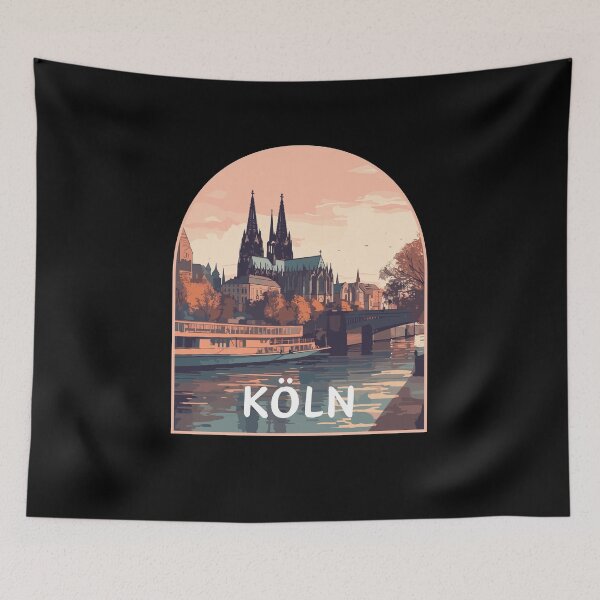 Item preview, Retro Köln in North Rhine-Westphalia Germany Art Travel Landscape designed and sold by MaateoDesign.