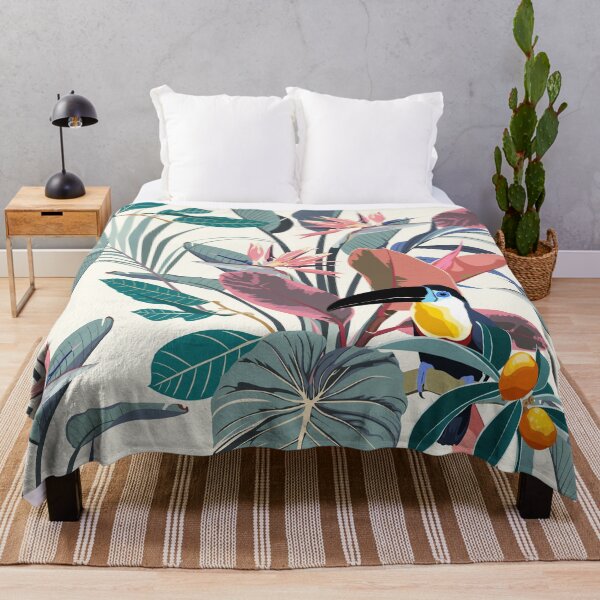 Item preview, Exotic jungle plants illustration pattern with toucan bird and strelitzia flowers. designed and sold by MatyKotiv.