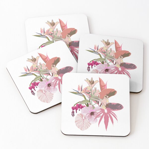 Item preview, Flower frame with exotic pink plant in watercolor style. designed and sold by MatyKotiv.