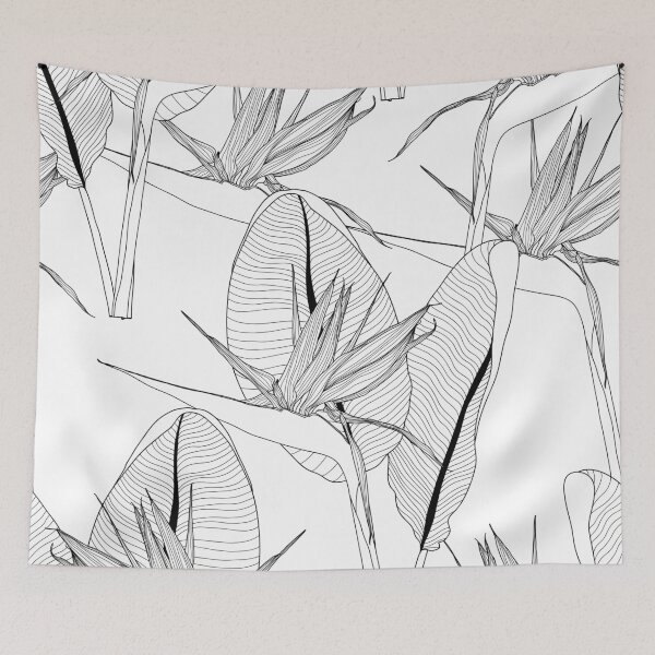 Item preview, Graphic strelitzia seamless pattern. Vector exotic leaves and flowers.  designed and sold by MatyKotiv.