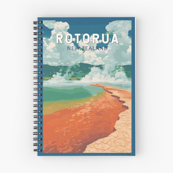 Item preview, Rotorua New Zealand Illustration Travel Art Vintage designed and sold by KrisSidDesigns.