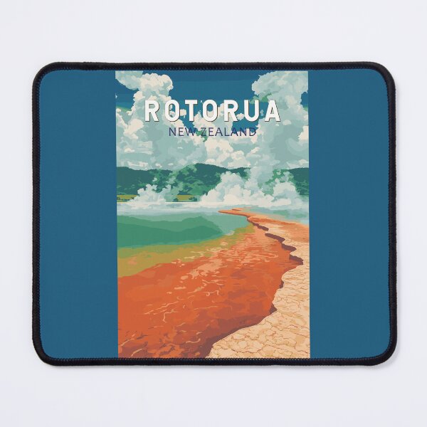 Item preview, Rotorua New Zealand Illustration Travel Art Vintage designed and sold by KrisSidDesigns.