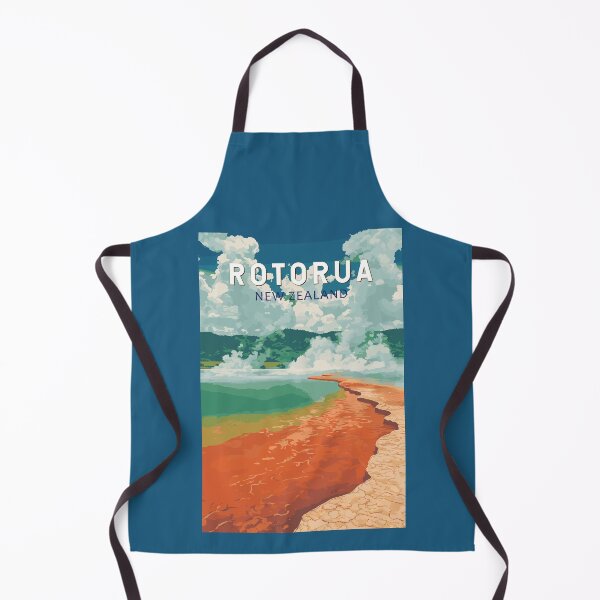 Item preview, Rotorua New Zealand Illustration Travel Art Vintage designed and sold by KrisSidDesigns.