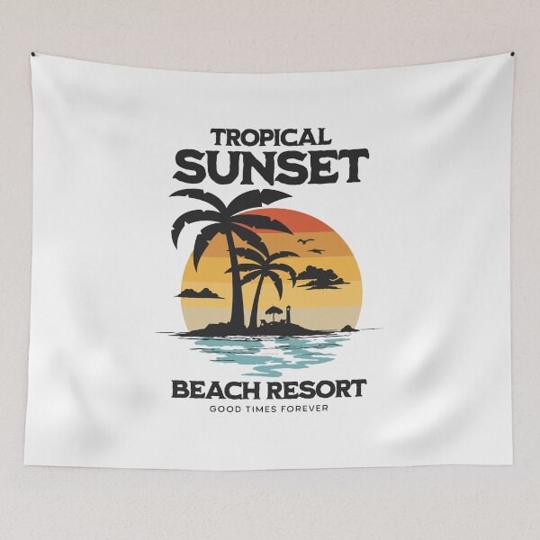 Item preview, Tropical Sunset Beach Resort Paradise designed and sold by yasarstore.