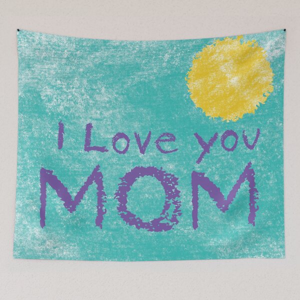 Item preview, I Love You Mom - Child's Crayon Artwork   designed and sold by FaeryNuff.