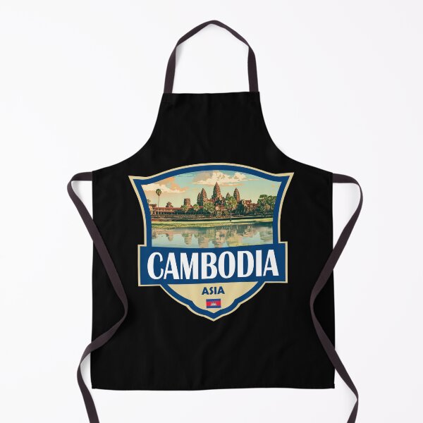 Item preview, Cambodia Illustration Retro Badge designed and sold by KrisSidDesigns.
