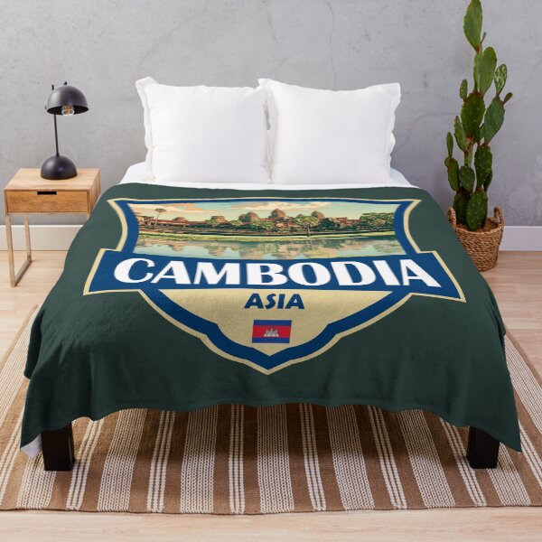 Item preview, Cambodia Illustration Retro Badge designed and sold by KrisSidDesigns.