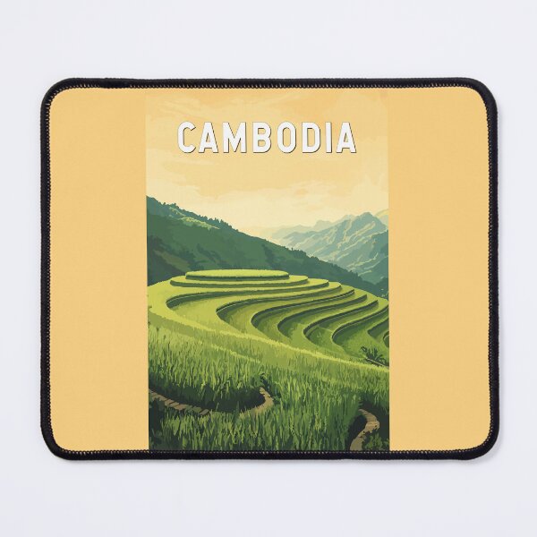 Item preview, Cambodia Illustration Travel Art Vintage designed and sold by KrisSidDesigns.