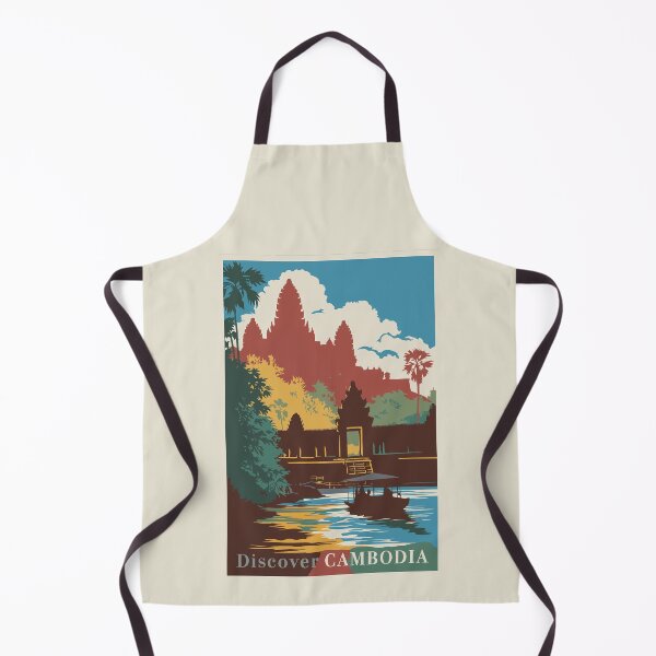 Item preview, Cambodia Temple Illustration Travel Art Vintage designed and sold by KrisSidDesigns.