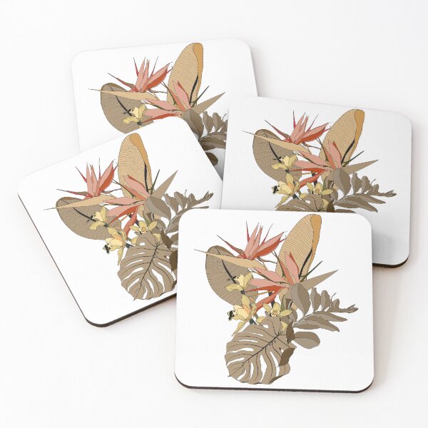 Item preview, Flower frame with orchid, strelitzia, simple colored flowers. designed and sold by MatyKotiv.