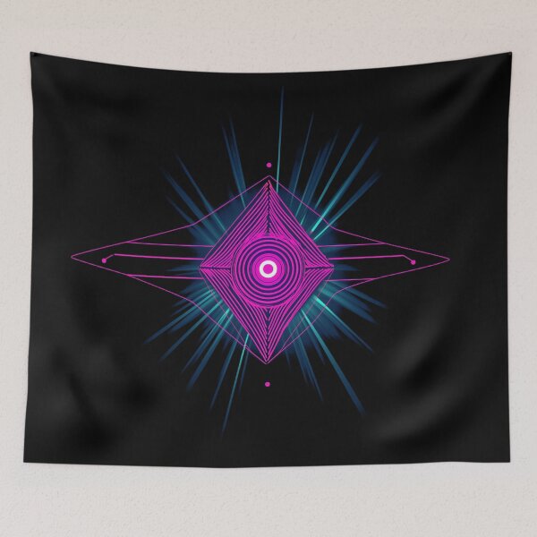 Item preview, Neon Geometric Pulse – Cyberpunk Abstract designed and sold by TrippyFest.