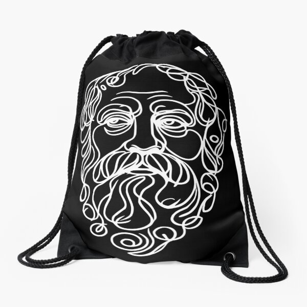 Vista previa del artículo con la obra «Sócrates minimalista (modo oscuro)», diseñado y vendido por serendipitouspicks.