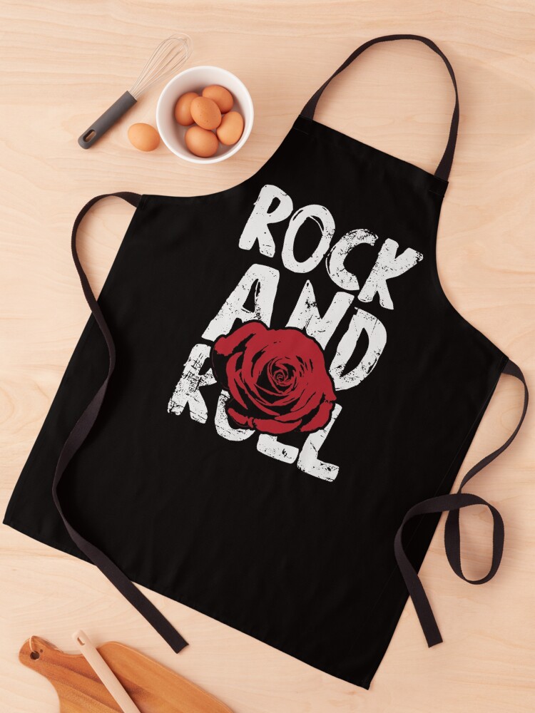 Thumbnail 1 of 6, Apron, Rock and Roll – A Rocking Rose designed and sold by Lookartstudio.