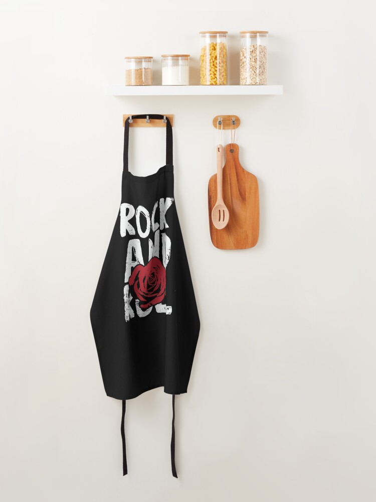 Thumbnail 4 of 6, Apron, Rock and Roll – A Rocking Rose designed and sold by Lookartstudio.