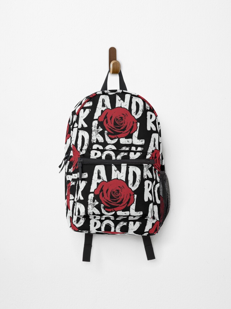 Thumbnail 1 of 3, Backpack, Rock and Roll – A Rocking Rose designed and sold by Lookartstudio.