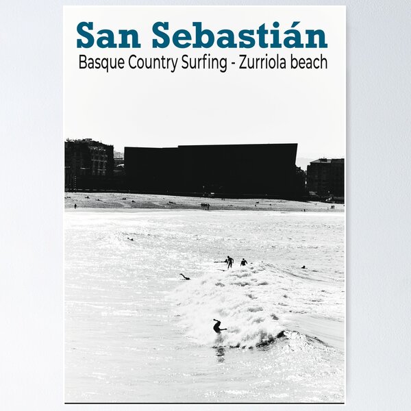 Vista previa del artículo con la obra «San Sebastián. Zurriola beach Surfing», diseñado y vendido por Tistarabis.
