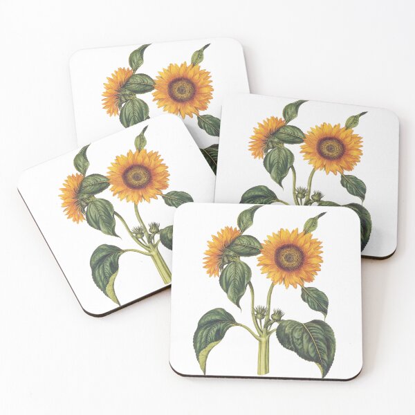 Item preview, Antique Large Bright Yellow Sunflowers designed and sold by IrisAndIvy.