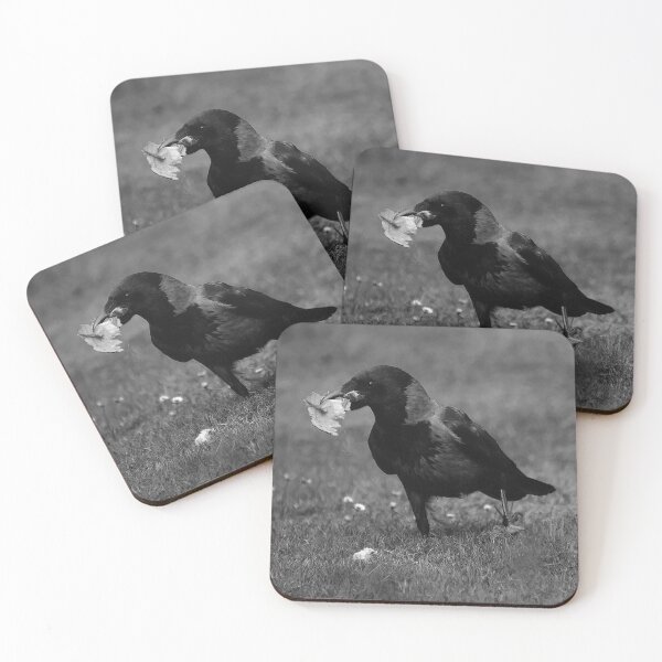Item preview, Hooded Crow in Black and White with Food in Beak  designed and sold by LivingDeadGirlx.