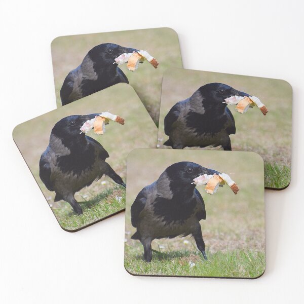 Item preview, Hooded Crow with food in its beak  designed and sold by LivingDeadGirlx.