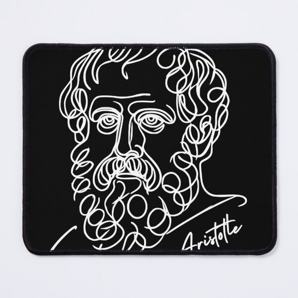 Aperçu de l'œuvre Aristote minimaliste (mode sombre avec nom) créée et vendue par serendipitouspicks.