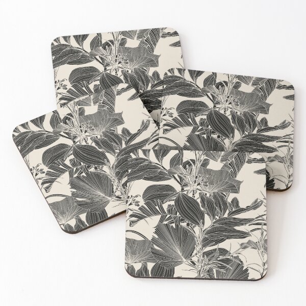 Item preview, Exotic flowers and palm leaves illustration.  designed and sold by MatyKotiv.
