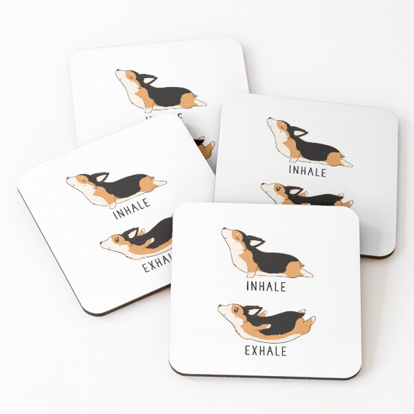 Item preview, Inhale Exhale Tri Color Corgi Yoga designed and sold by thepawster.