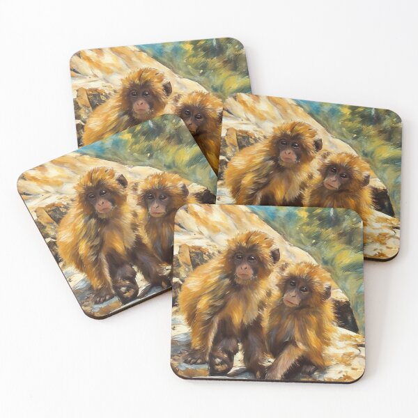 Item preview, Snow Monkeys - Twins designed and sold by The Wandering Bookworm.