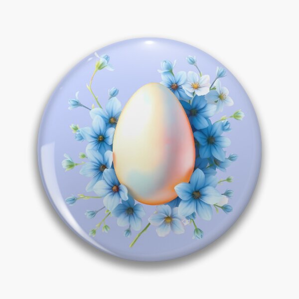 Item preview, Easter egg with blue flowers  designed and sold by Valentina-ty.
