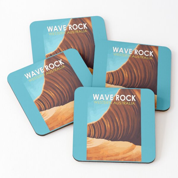 Item preview, Wave Rock Australia Illustration Travel Art Vintage designed and sold by KrisSidDesigns.