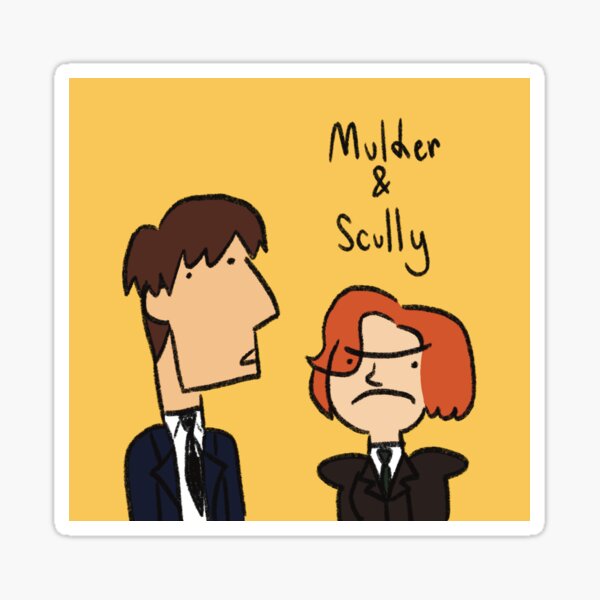 Vista previa del artículo con la obra «Mulder y Scully», diseñado y vendido por BeanyMachine.