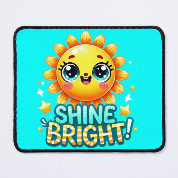 Item preview, A cute cartoon sun with "Shine Bright" text, spreading happiness and positivity. Perfect for summer lovers and cheerful spirits! designed and sold by BestDetailer.