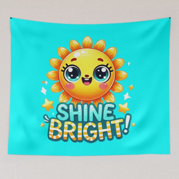 Item preview, A cute cartoon sun with "Shine Bright" text, spreading happiness and positivity. Perfect for summer lovers and cheerful spirits! designed and sold by BestDetailer.