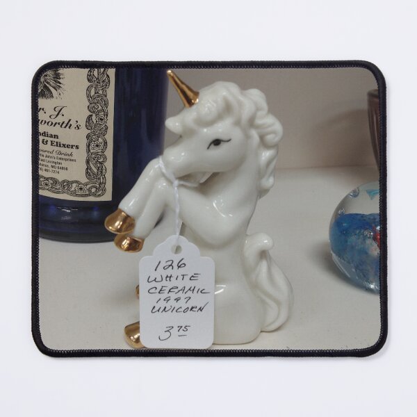 Item preview, White and Gold Thrift Unicorn designed and sold by happy-thrifting.