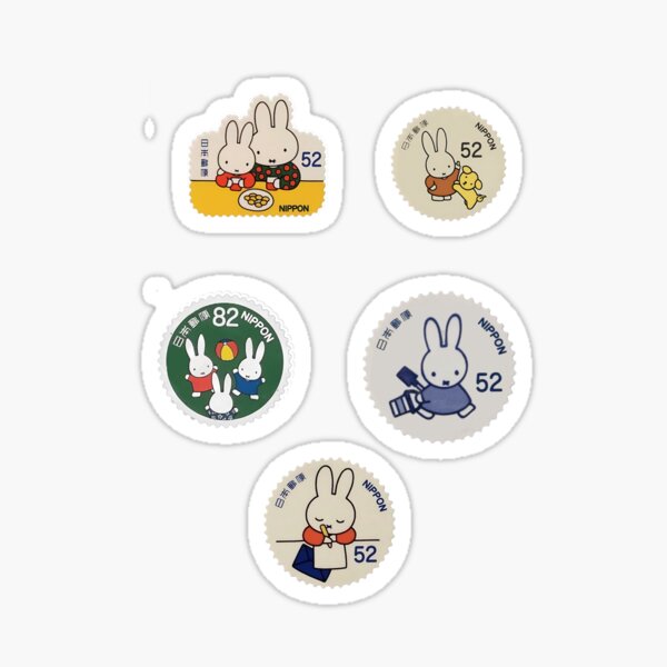 Vista previa del artículo con la obra «Juego de sellos Miffy», diseñado y vendido por KrishaCreate.
