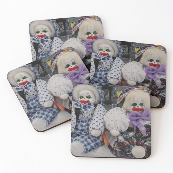 Item preview, Blue and Purple Porcelain-faced Clowns designed and sold by happy-thrifting.