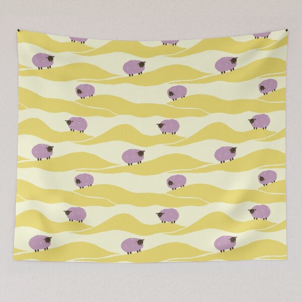 Item preview, Sleepy sheep grazing on rolling hills in spring time designed and sold by aysegulkacar.