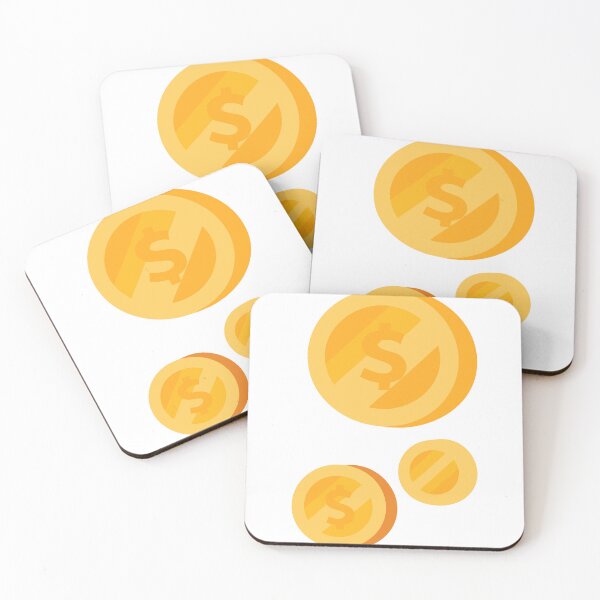 Item preview, Three Stylized Golden Coins with Dollar Signs on Black Background designed and sold by Creative88Art.