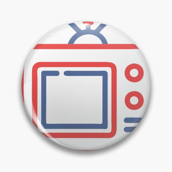 Item preview, Minimalist Illustration of Retro Television with Red and Blue Details designed and sold by Creative88Art.