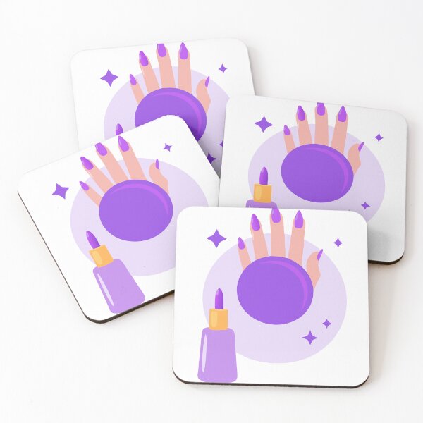 Item preview, Illustration of Purple Nails and Nail Polish with Star Accents designed and sold by Creative88Art.