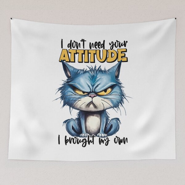 Item preview, Grumpy Cat Attitude – Funny Sarcastic Cat Illustration designed and sold by Aredbox.