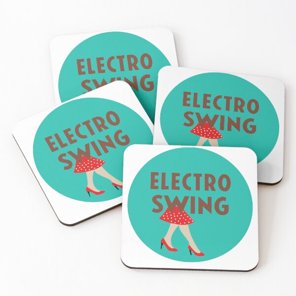 Item preview, Teal Background with Electro Swing Text and Retro Illustration designed and sold by Creative88Art.