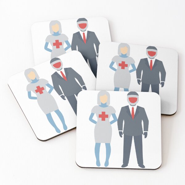 Item preview, Minimalist Figures Depicting a Nurse and a Futuristic Professional designed and sold by Creative88Art.