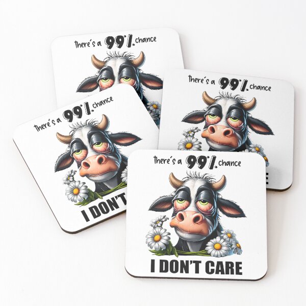 Item preview, Funny Grumpy Cow – 99% Chance I Don’t Care designed and sold by Aredbox.