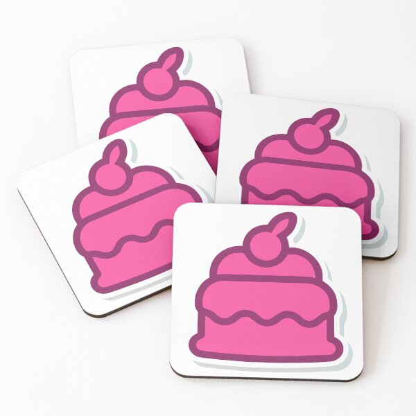Item preview, Cartoon Style Pink Cake with Cherry on Black Background designed and sold by Creative88Art.