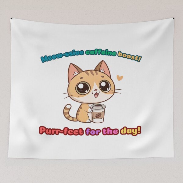 Item preview, Purr-fect Caffeine Boost! designed and sold by ChibiLOL.