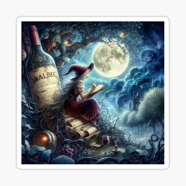 Item preview, The Witch and the Malbec designed and sold by LorenaTercon.