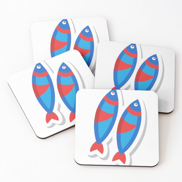 Item preview, Illustration of Two Striped Fish with Blue and Red Patterns designed and sold by Creative88Art.