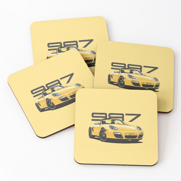 Item preview, Porsche 987 Boxster yellow classic illustration designed and sold by blackdogshop.