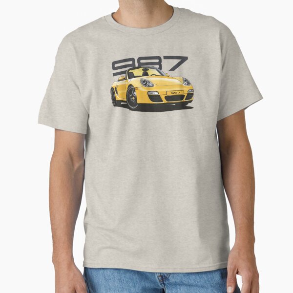 Aperçu de l'œuvre Illustration classique jaune de la Porsche 987 Boxster créée et vendue par blackdogshop.