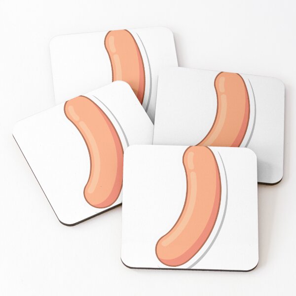 Item preview, Cartoon Illustration of a Sausage with White Border on Black designed and sold by Creative88Art.